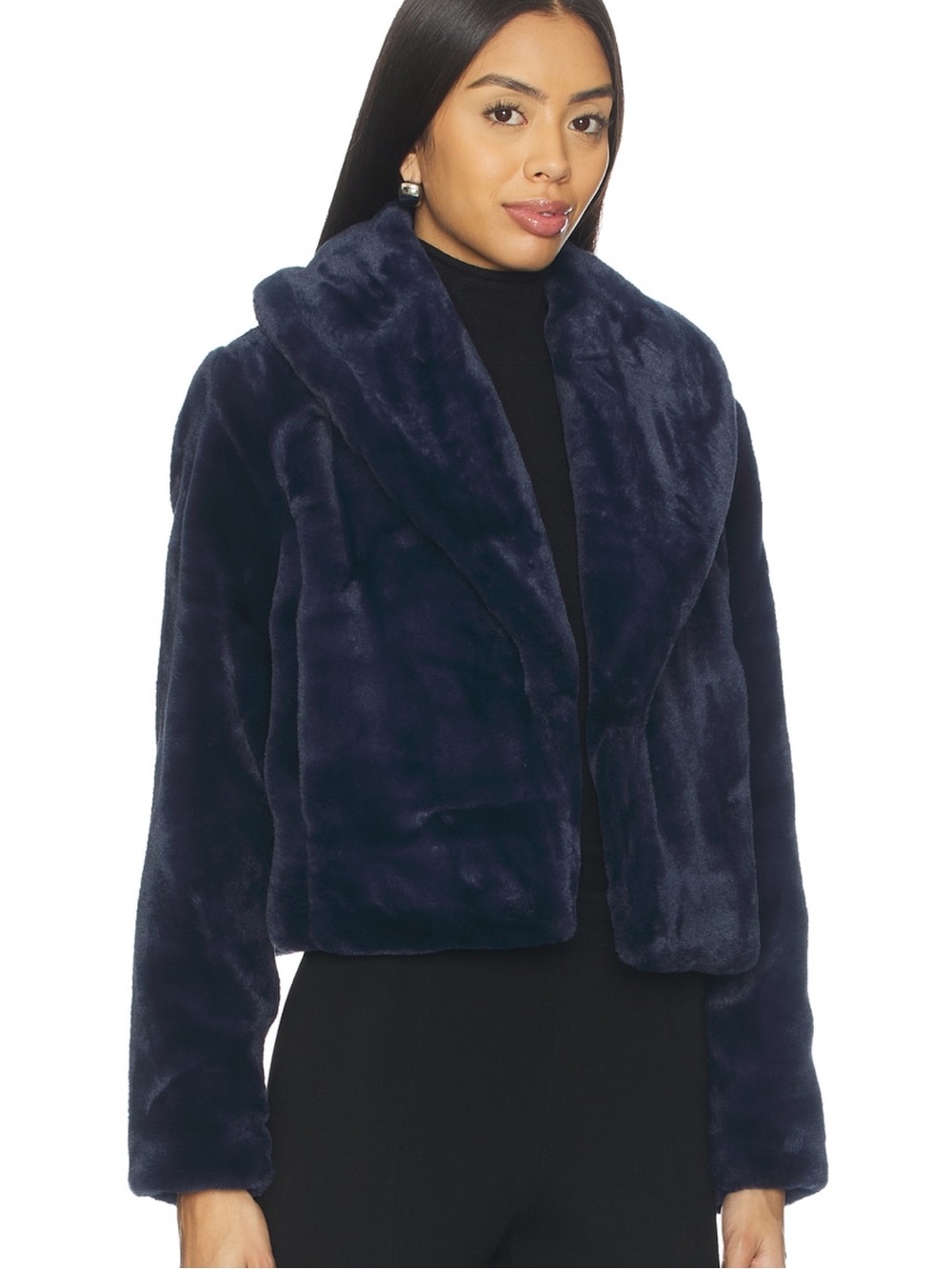 Black BlankNYC faux fur jacket
